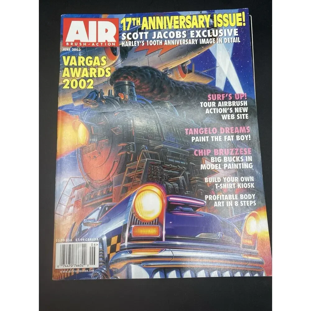 Lot Of 3 JUNE AIR BRUSH ACTION MAGAZINE 1993,1998,2002 Anniversary Issues.